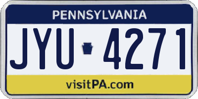 PA license plate JYU4271