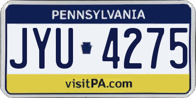 PA license plate JYU4275