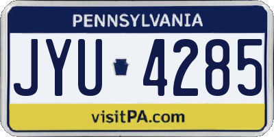 PA license plate JYU4285