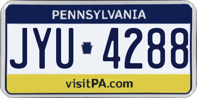 PA license plate JYU4288