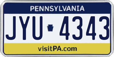 PA license plate JYU4343