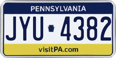 PA license plate JYU4382
