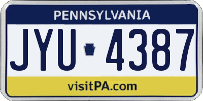 PA license plate JYU4387