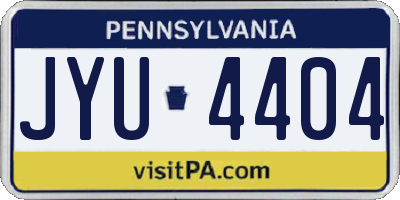 PA license plate JYU4404