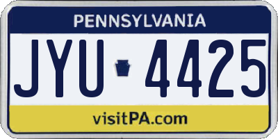 PA license plate JYU4425