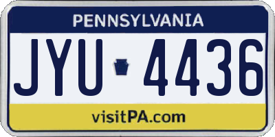 PA license plate JYU4436