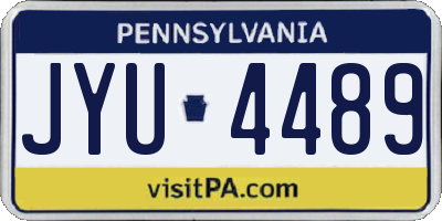 PA license plate JYU4489