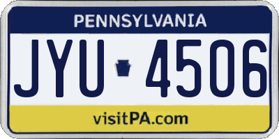 PA license plate JYU4506