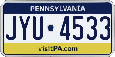 PA license plate JYU4533