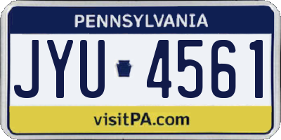 PA license plate JYU4561