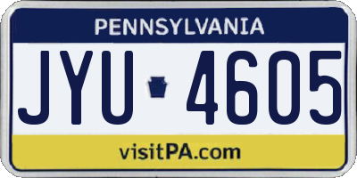 PA license plate JYU4605