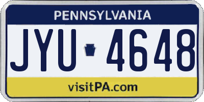 PA license plate JYU4648