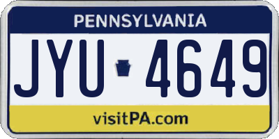 PA license plate JYU4649