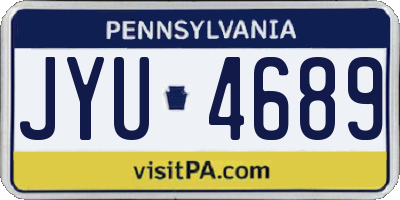 PA license plate JYU4689