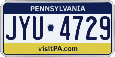 PA license plate JYU4729