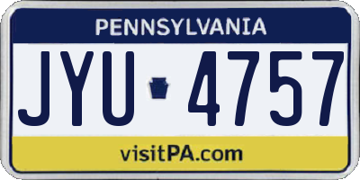 PA license plate JYU4757