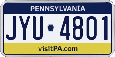 PA license plate JYU4801