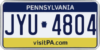 PA license plate JYU4804