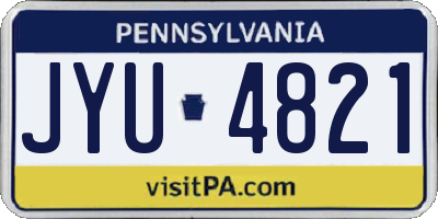 PA license plate JYU4821