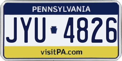 PA license plate JYU4826