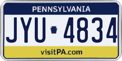 PA license plate JYU4834