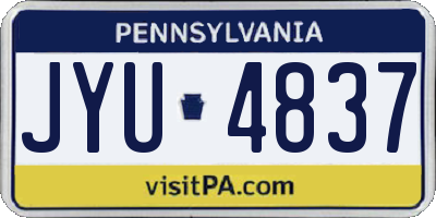 PA license plate JYU4837