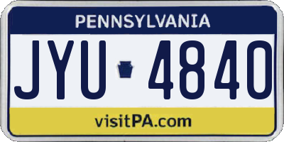 PA license plate JYU4840