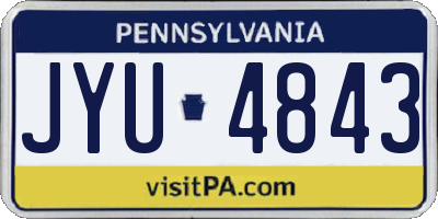 PA license plate JYU4843