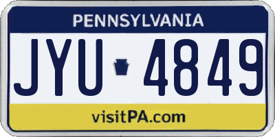 PA license plate JYU4849