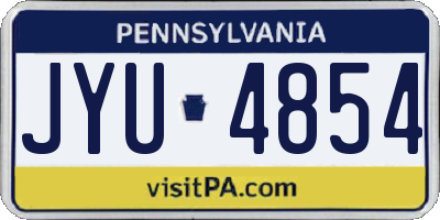PA license plate JYU4854