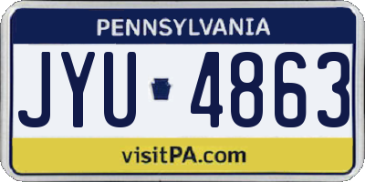 PA license plate JYU4863