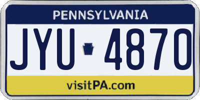 PA license plate JYU4870