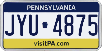 PA license plate JYU4875