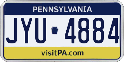 PA license plate JYU4884