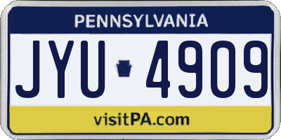 PA license plate JYU4909