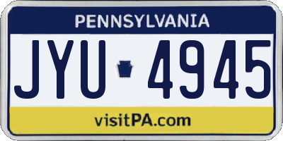 PA license plate JYU4945