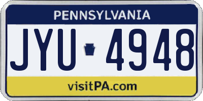 PA license plate JYU4948