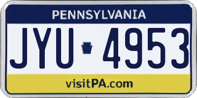 PA license plate JYU4953