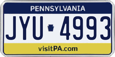 PA license plate JYU4993
