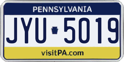 PA license plate JYU5019