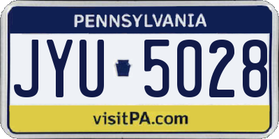 PA license plate JYU5028