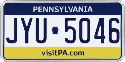 PA license plate JYU5046