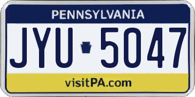 PA license plate JYU5047