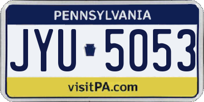 PA license plate JYU5053