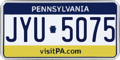 PA license plate JYU5075