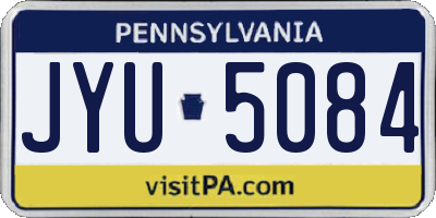 PA license plate JYU5084