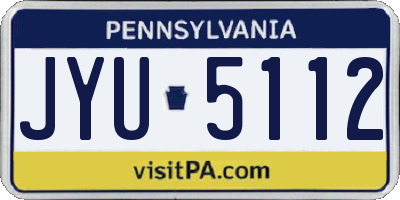 PA license plate JYU5112