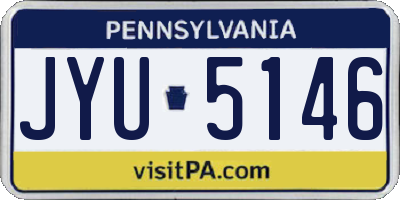 PA license plate JYU5146