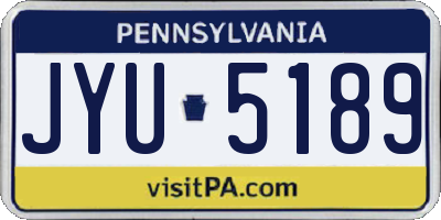 PA license plate JYU5189