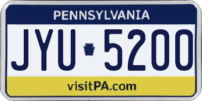 PA license plate JYU5200